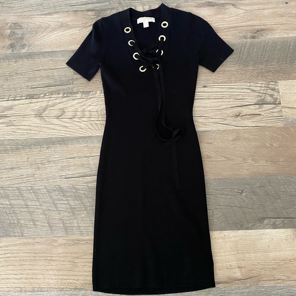 Michael kors knit midi back dress
